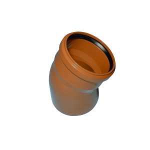 Marley KG-Rohr Bogen 45 Grad DN 110 aus Kunststoff in Orange.