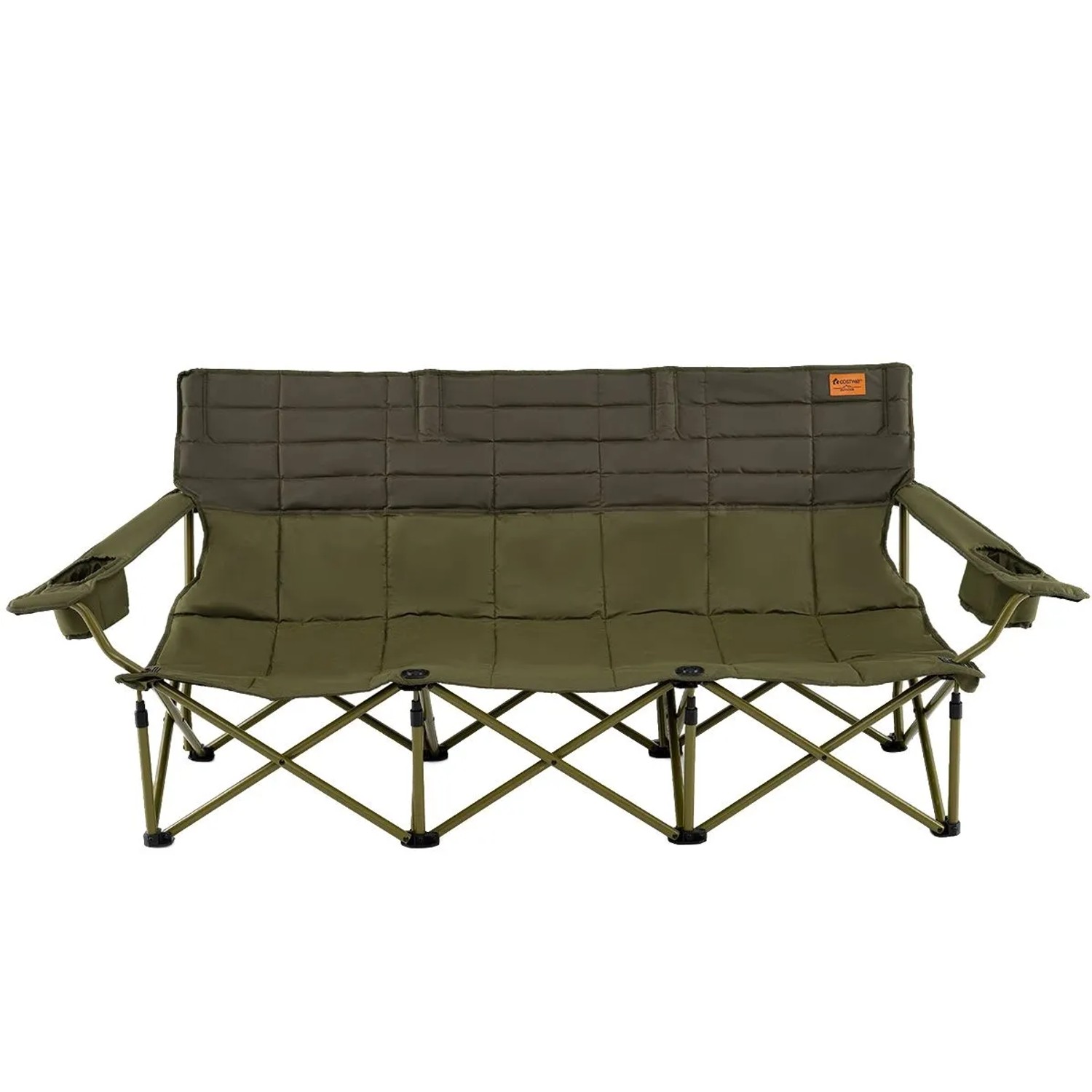 Costway Campingstuhl für 3 Personen mit Verstellbaren Armlehnen 408 kg