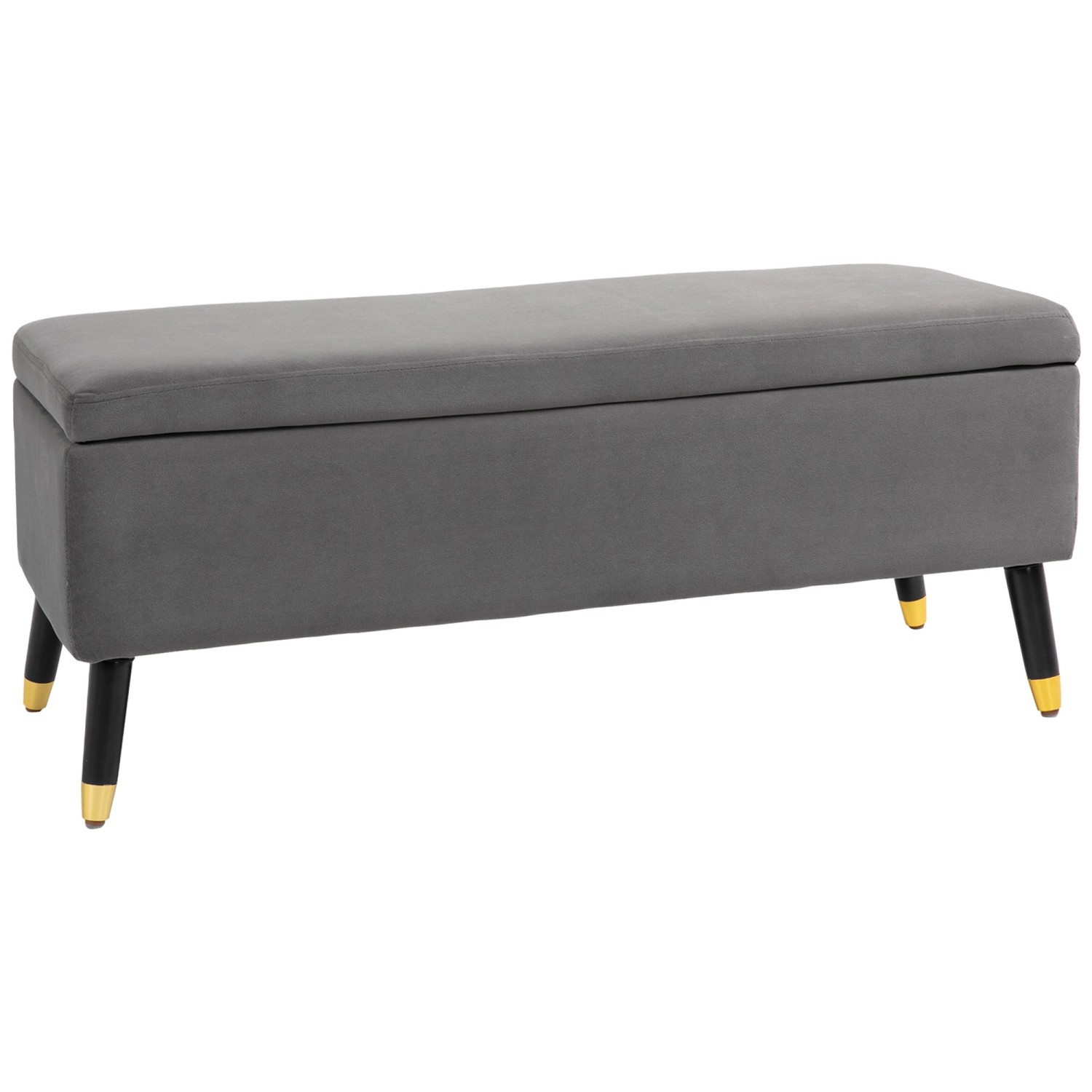 HOMCOM Sitzbank mit Stauraum Metall Schaumstoff Kohlegrau 110 x 43 x 45 cm