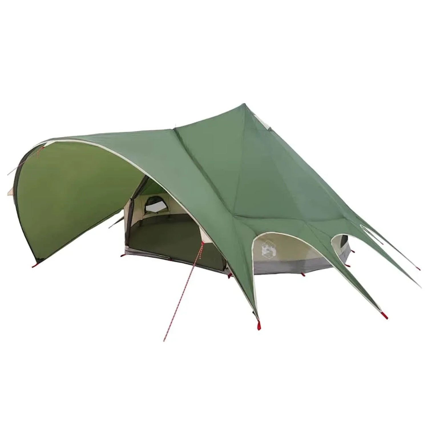vidaXL Teepee Zelt mit Dach Grün und Grau 600 x 600 x 347 cm 42004011