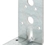 Schwerlast-Winkelverbinder, sendzimirverzinkt, 90x50x50 mm, mit Löchern zur Befestigung.