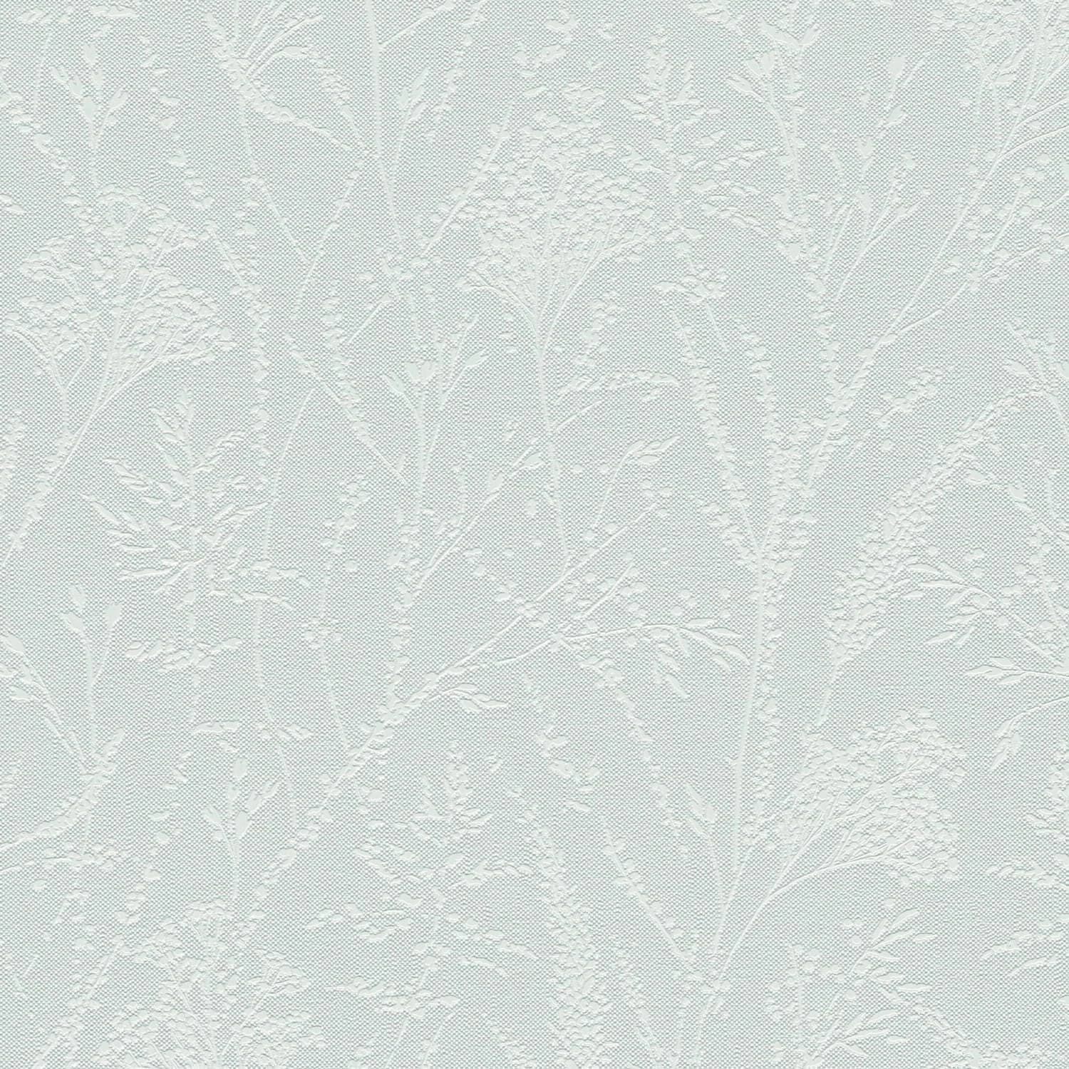 PROFHOME 397662-GU Ton-in-Ton Tapete Floral schimmernd Grün Weiß 0,53 m x 1 günstig online kaufen
