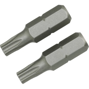 Zwei LUX Standard Bits Classic TX25 aus Stahl für Schraubarbeiten.