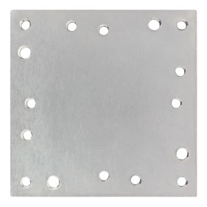 Doppler Bodenanker Universal aus Stahl, verzinkt, mit mehreren Lochabständen für Sonnenschirme.