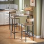 SoBuy Bartisch-Set OGT03-XL mit 2 Barhockern, Holz/Metall, natur/schwarz. Ideal für Küche oder Hausbar.