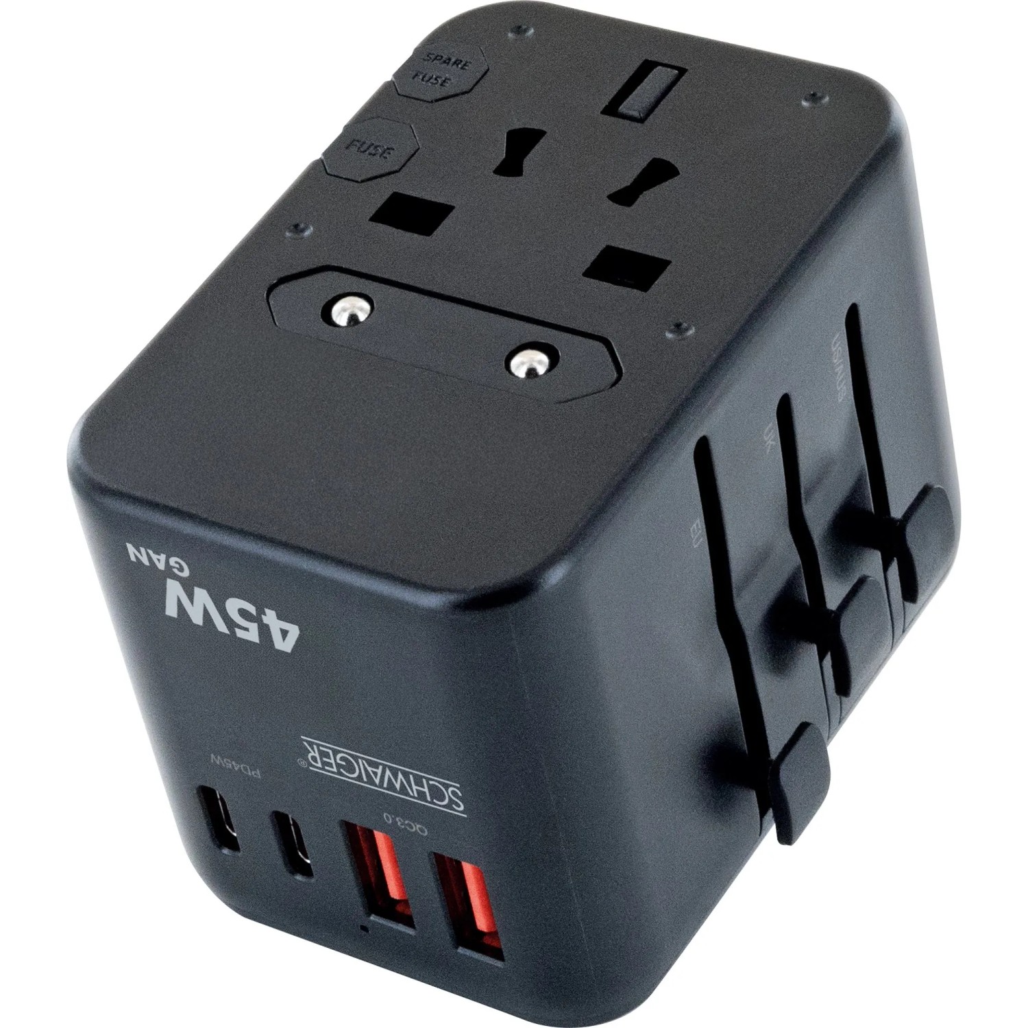 Schwaiger Reiseadapter LADT2245 EU/UK/US