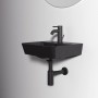 Schwarzes Ideal Standard Connect Air Handwaschbecken, 40 cm, mit Hahnloch und Überlauf.