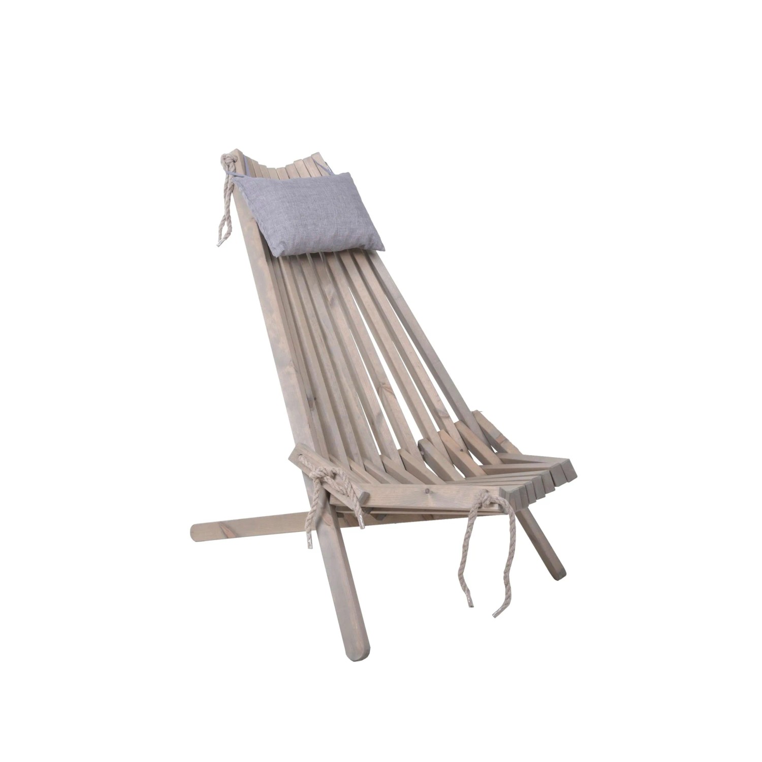 DELUKE Liegestuhl SONJA Aschgrau Kiefer Gartenstuhl Relaxsessel Gartenliege Balkon