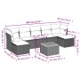 vidaXL 8-tlg. Garten-Sofagarnitur aus Poly Rattan, schwarz, mit Kissen und Tisch. Gartenmöbel für Terrasse und Garten.