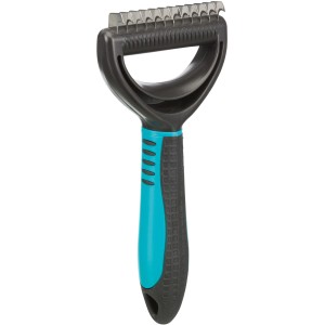 Trixie Universal-Striegel für große Hunde, Fellpflege mit blau-schwarzem Griff und Metallklingen.