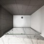 Duschparadies Nischentür 100x190cm mit Schiebetür aus 8mm Nano Glas, chromfarbener Rahmen.