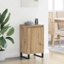 vidaXL Sideboard Artisan-Eiche, 40x35x70 cm, Holzwerkstoff mit Tür und schwarzen Füßen.