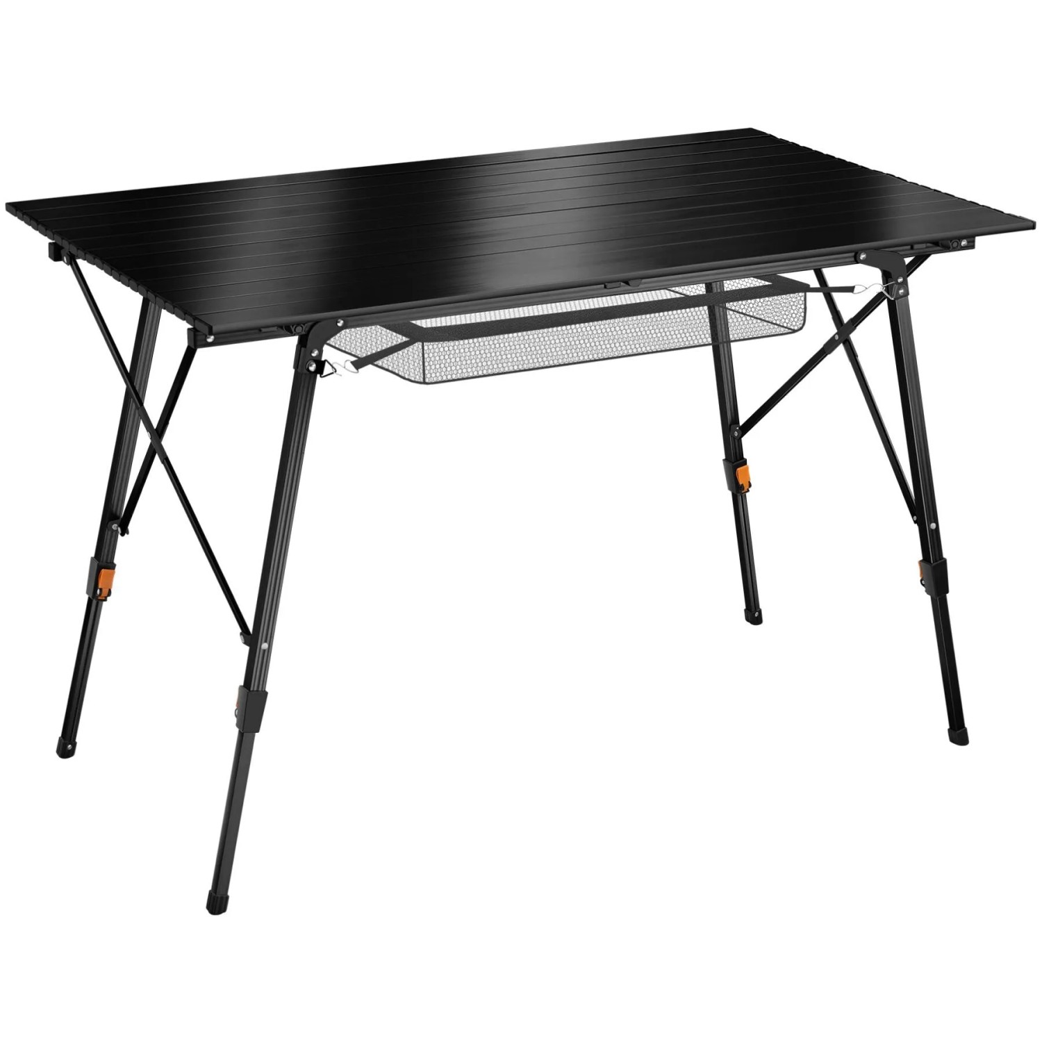 Tectake Aluminium Campingtisch Bastian Faltbar Wetterfest  120 x 70 50 x 79 cm Schwarz