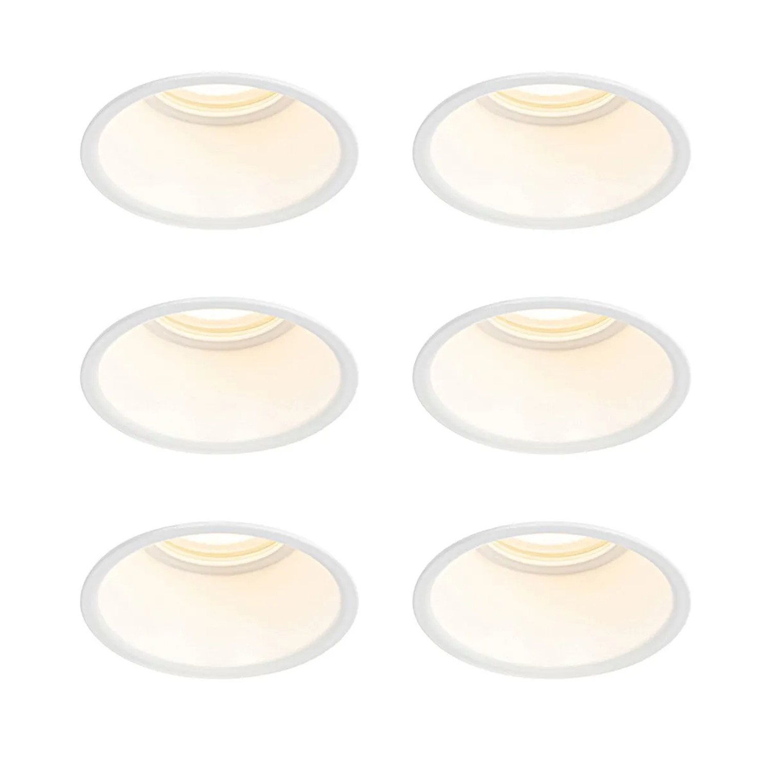 Qazqa Set Mit 6 Einbaustrahlern Weiß GU10 50mm IP44 Dept