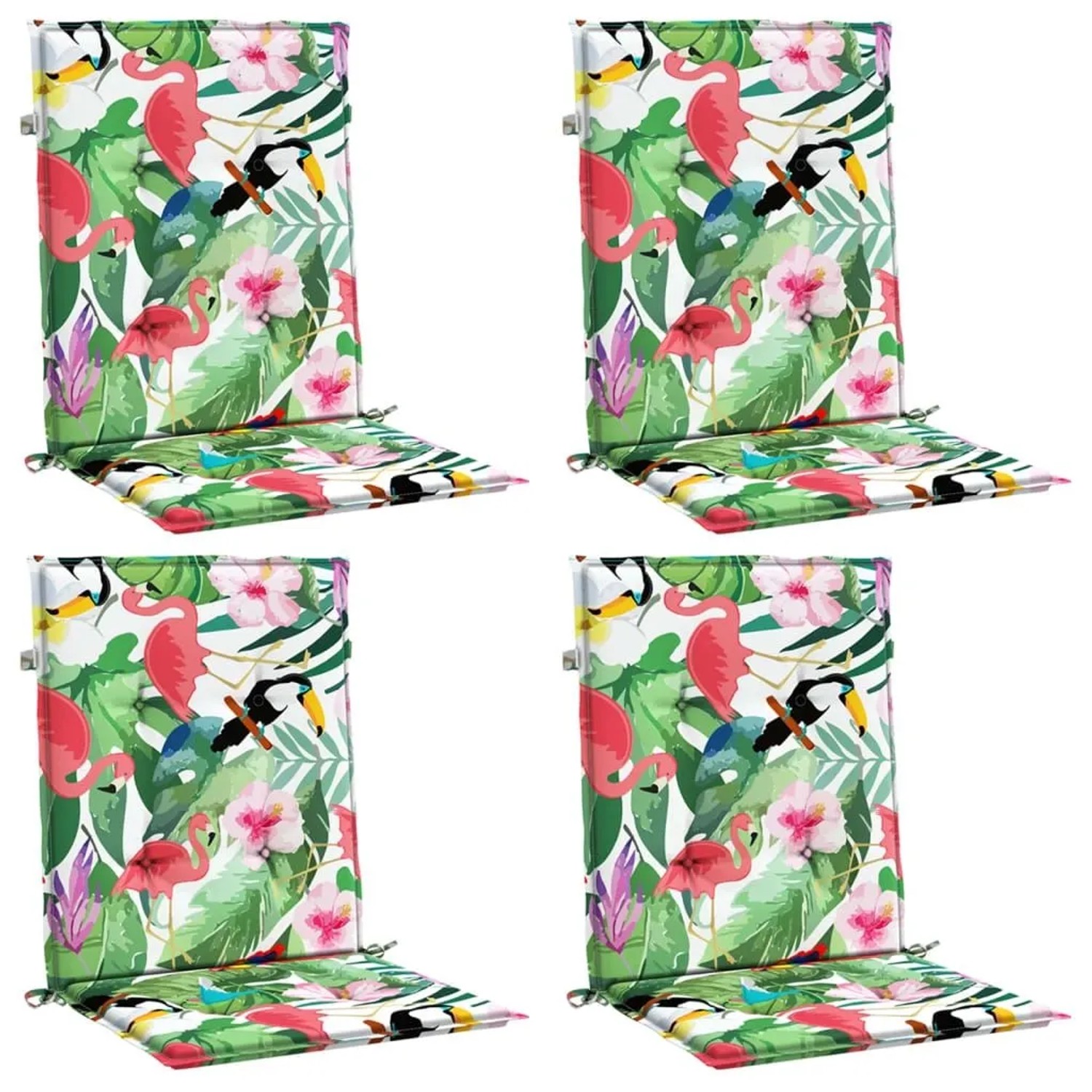 vidaXL Niedriglehner-Auflagen 4 Stk Mehrfarbig Stoff 361326