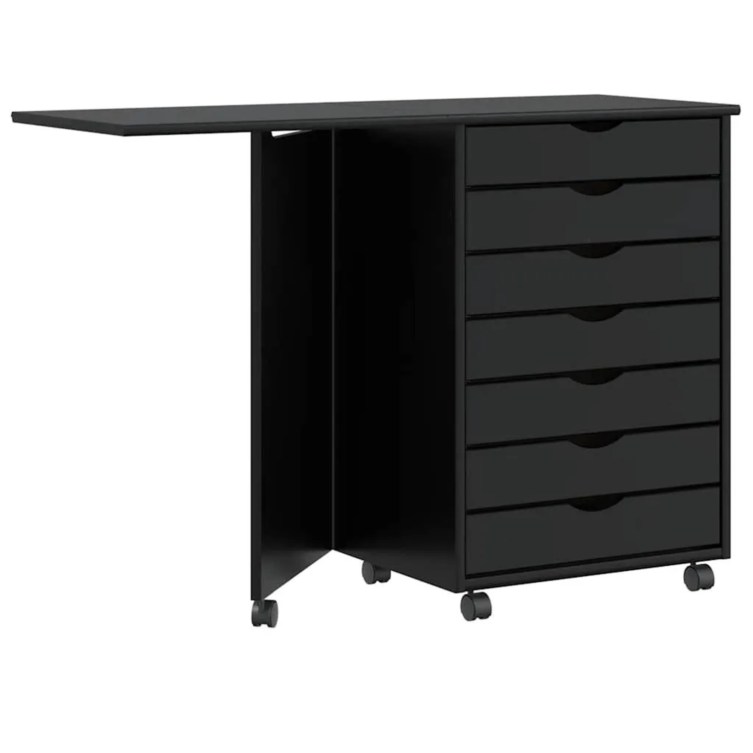 vidaXL Rollschrank mit Schreibtisch MOSS Schwarz Massivholz Kiefer 4015790 günstig online kaufen