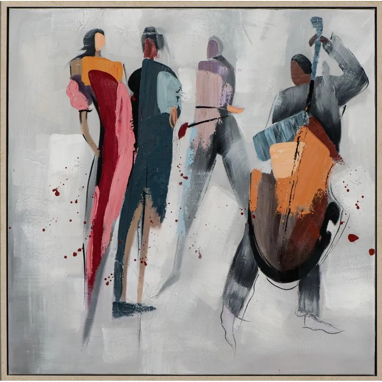 Art Universe Leinwandbild Cellospieler mit Zuschauern 62 x 62 cm