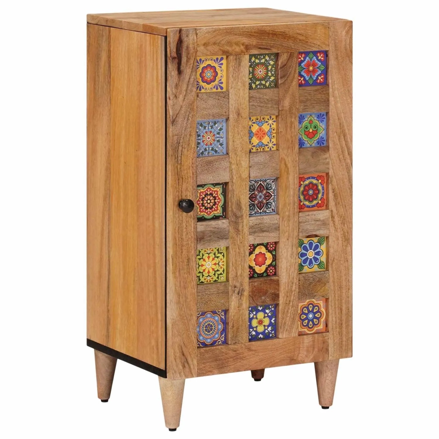 vidaXL Sideboard mit Speicher Natur 40 x 33,5 x 75 cm Massivholz Mango 4018284