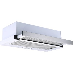 Respekta Flachschirmhaube CH4138IXC, 60cm, Edelstahlblende. Ausziehbare Dunstabzugshaube für Hängeschrank.