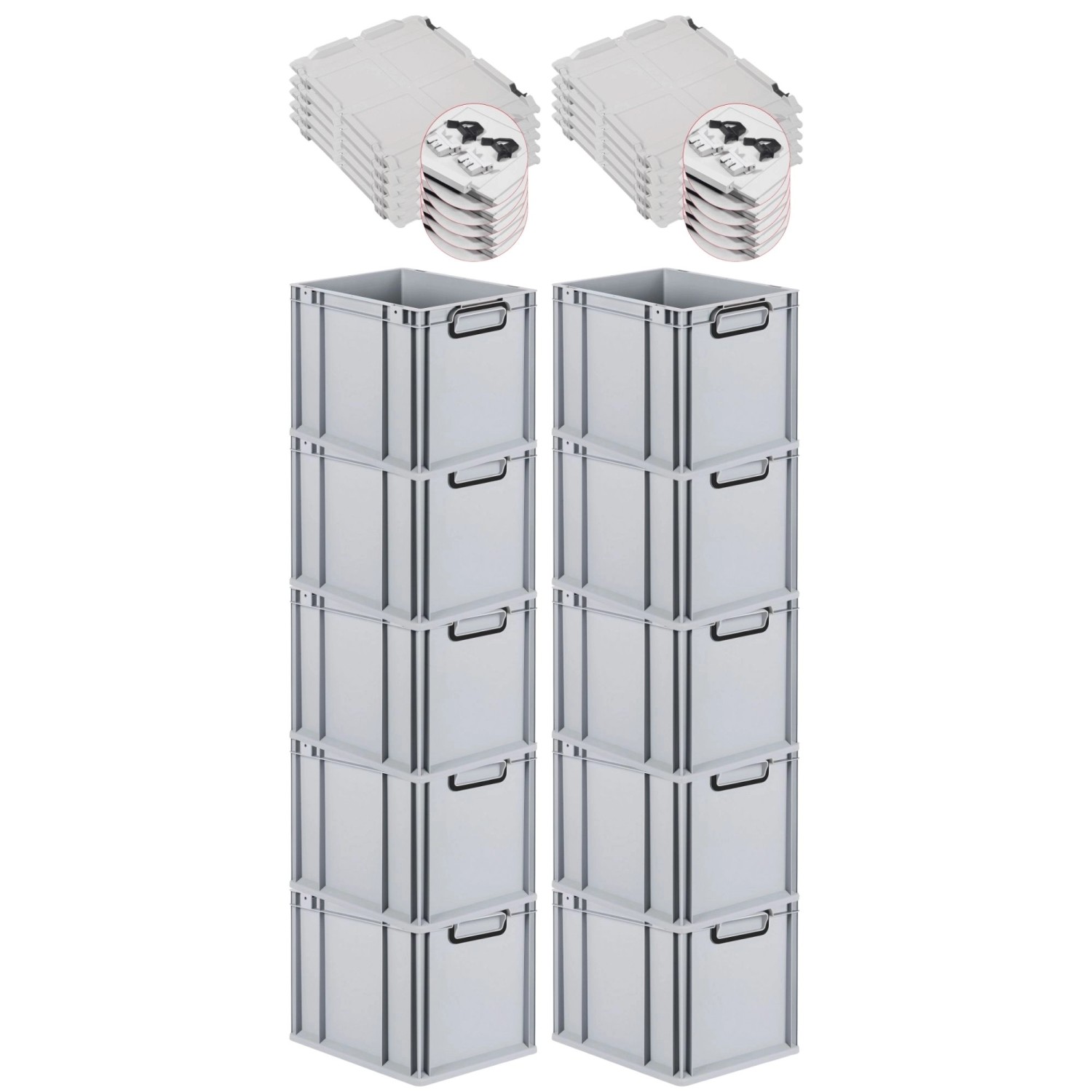 PROREGAL SuperSparSet 10x Eurobox Nextgen Color Mit Scharnierdeckel HxBxT 3 günstig online kaufen