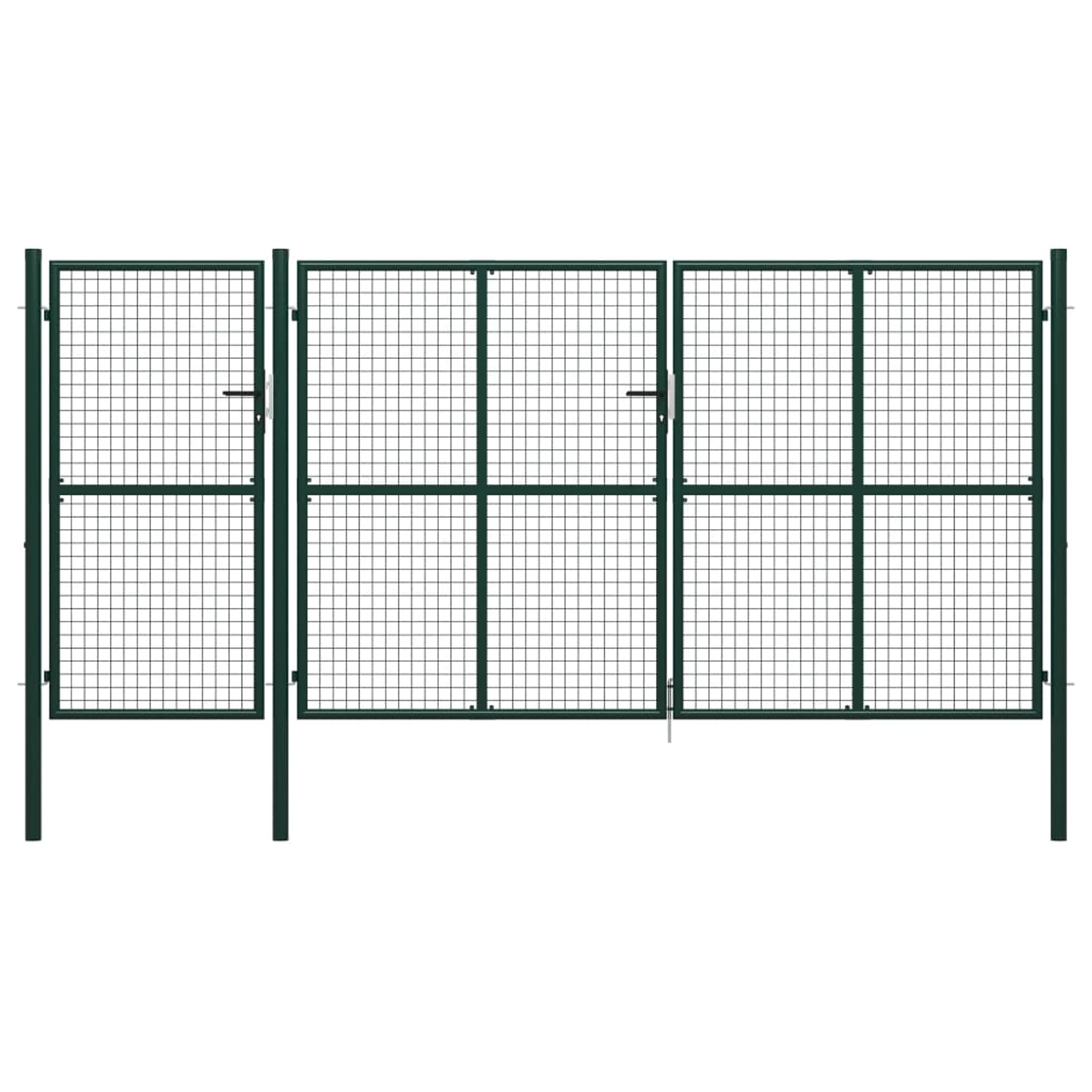 vidaXL Gartentor Stahl 400 x 200 cm Grün 144315 günstig online kaufen