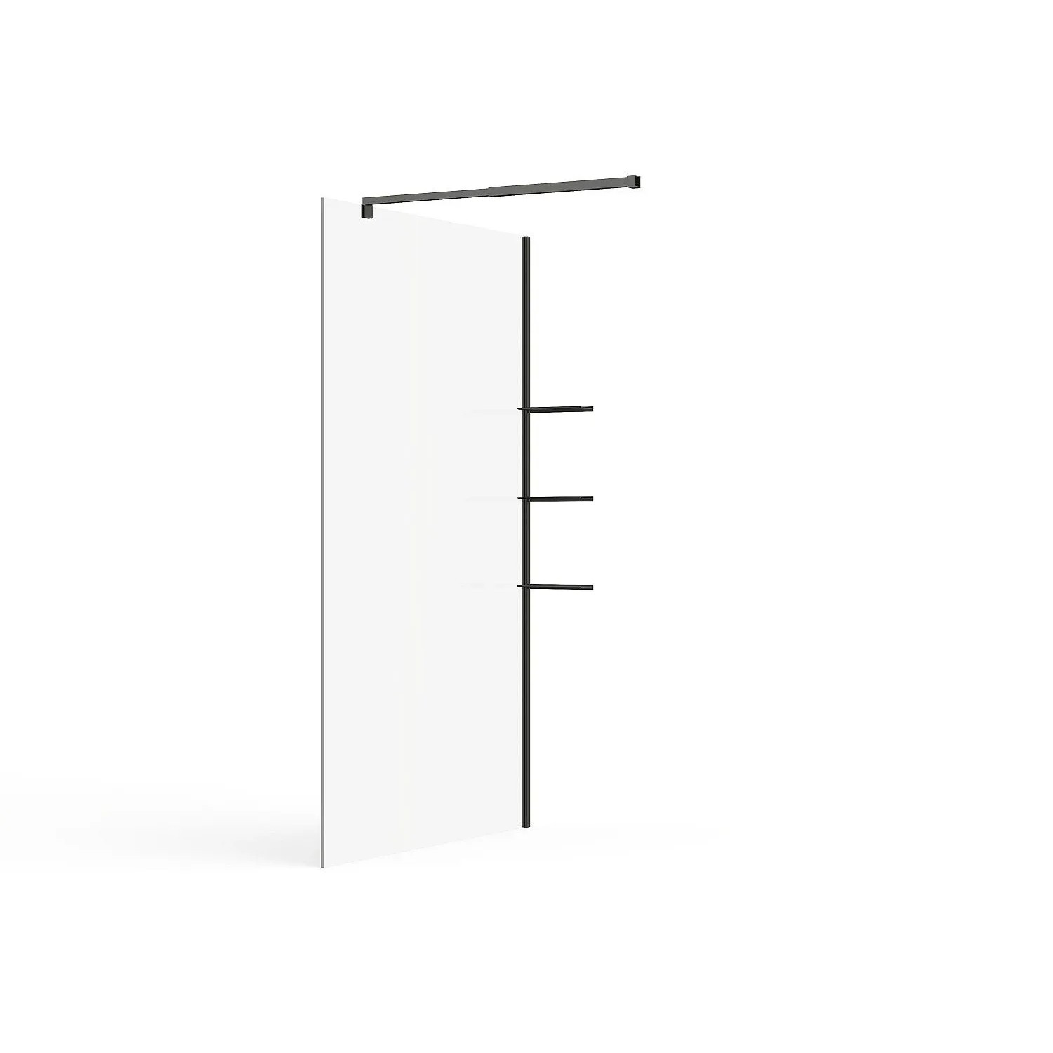 Vente-unique Duschwand Daren Schwarz 120 cm