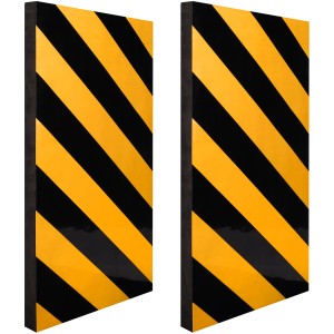 Apa Garagen-Wandschutz, 2er Set, 50x25x2,5 cm, schwarz-gelb gestreift, für Garagen und Werkstätten.
