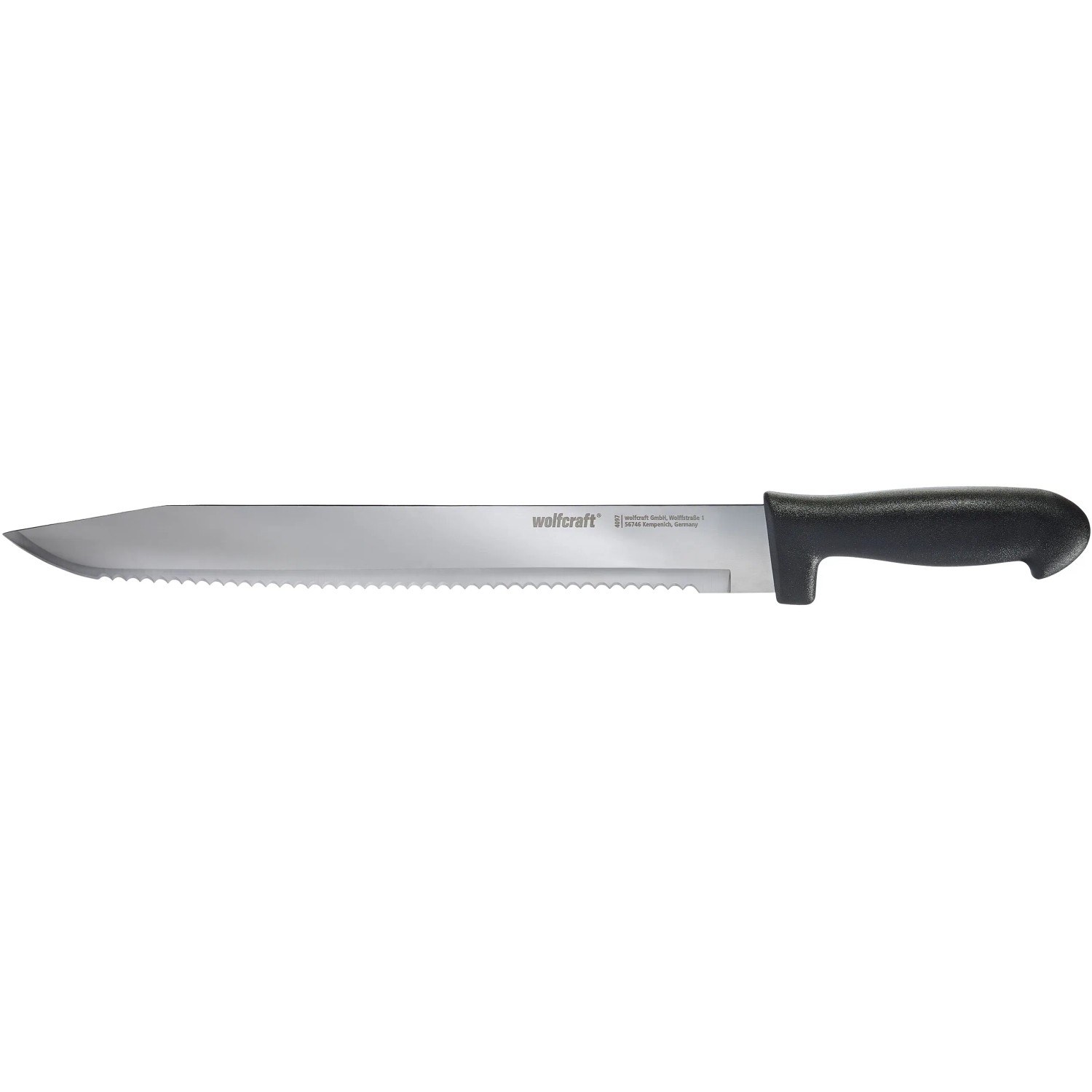 Wolfcraft Dämmstoffmesser mit 305 mm Klinge, ideal zum Schneiden von Dämmmaterialien.