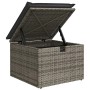 Grauer vidaXL Gartenhocker mit Stauraum, Teil der Sofagarnitur aus Polyrattan.