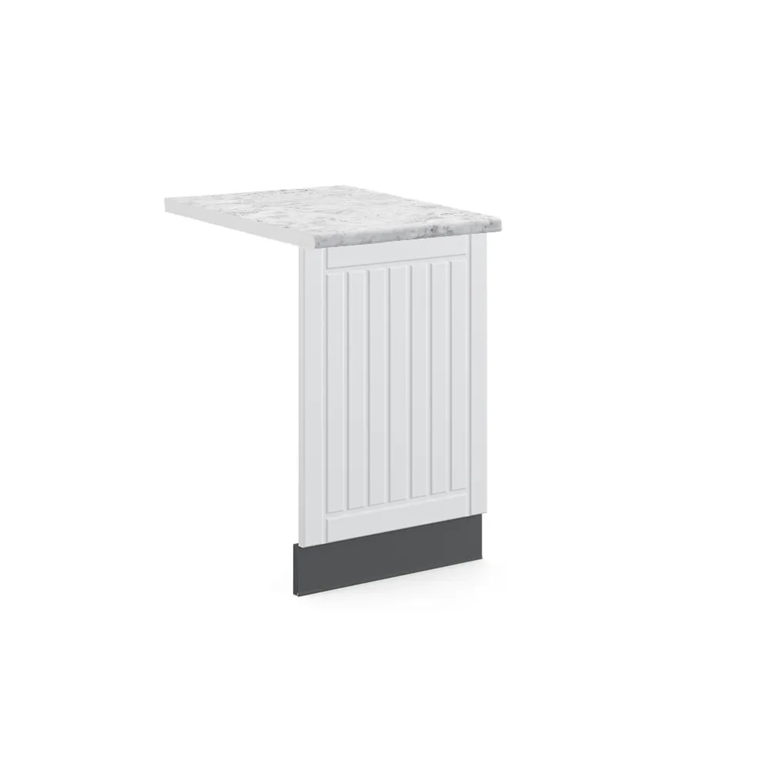 Vicco Frontblende Fame-Line Geschirrspüler Fronttür Weiß Landhaus/Anthrazit 45 cm AP Marmor