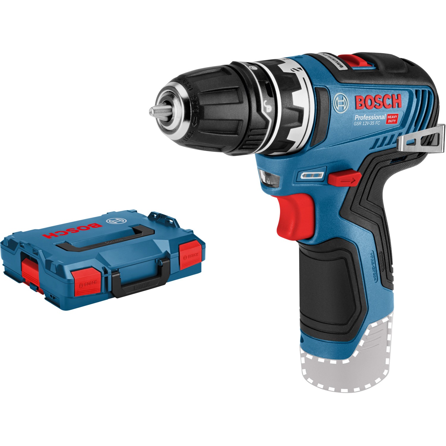 Bosch Professional Akku-Bohrschrauber GSR 12V-35 FC Solo mit L-Boxx