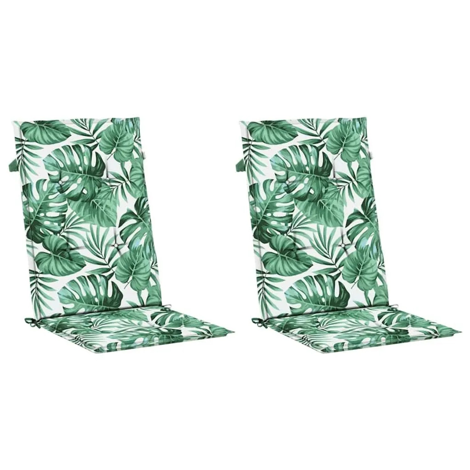 vidaXL Hochlehner-Auflagen 2 Stk Blattmuster Stoff 361244