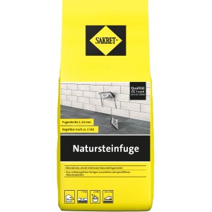Sakret Natursteinfuge Dunkelgrau, 5 kg Sack. Fugenmörtel für Naturstein, innen & außen.
