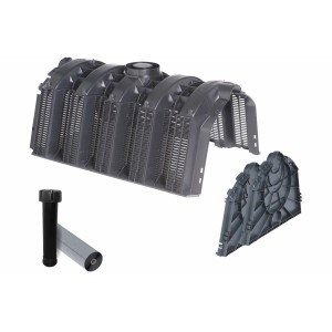 Garantia Versickerungsanlage Tunnel-Set 1200 l, LKW-befahrbar, mit Zubehör wie Endplatten und Geotextil.