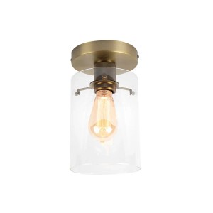 QAZQA Moderne Deckenleuchte Bronze mit Glaskuppel