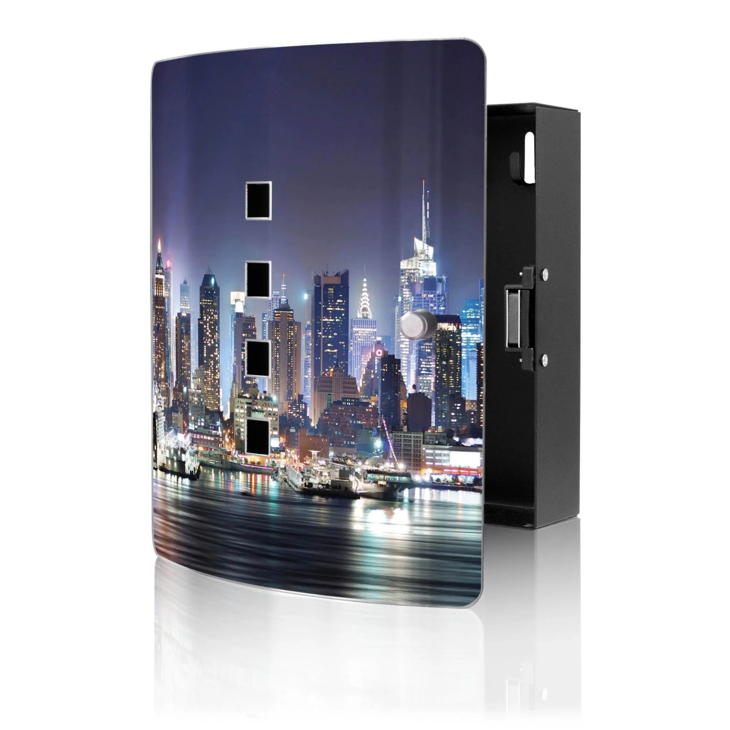 Banjado Design Schlüsselkasten Aus Edelstahl Für 10 Schlüssel 24x21,5x7cm Mit Magnetverschluss Motiv New York