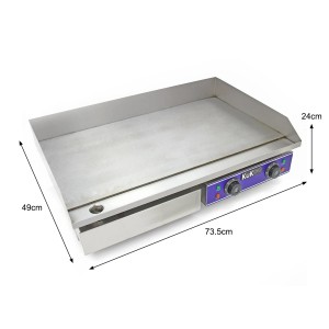 Monstershop Gastro Grillplatte 70cm, eine elektrische Grillplatte aus Edelstahl mit Fettrinne und Thermostat.