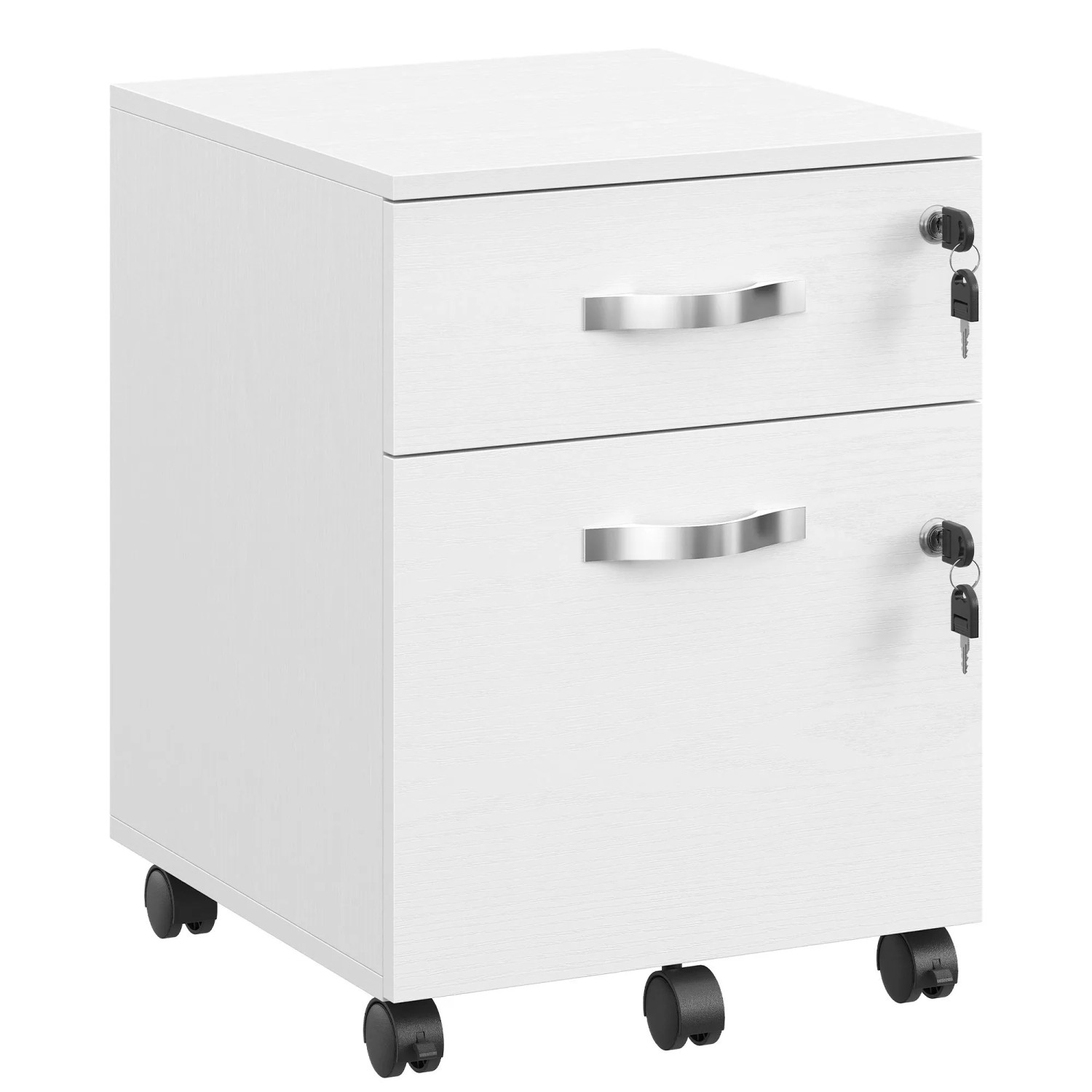 Vasagle Rollcontainer mit 2 Schubladen 54,4 cm x 43,8 cm x 40 cm Weiß