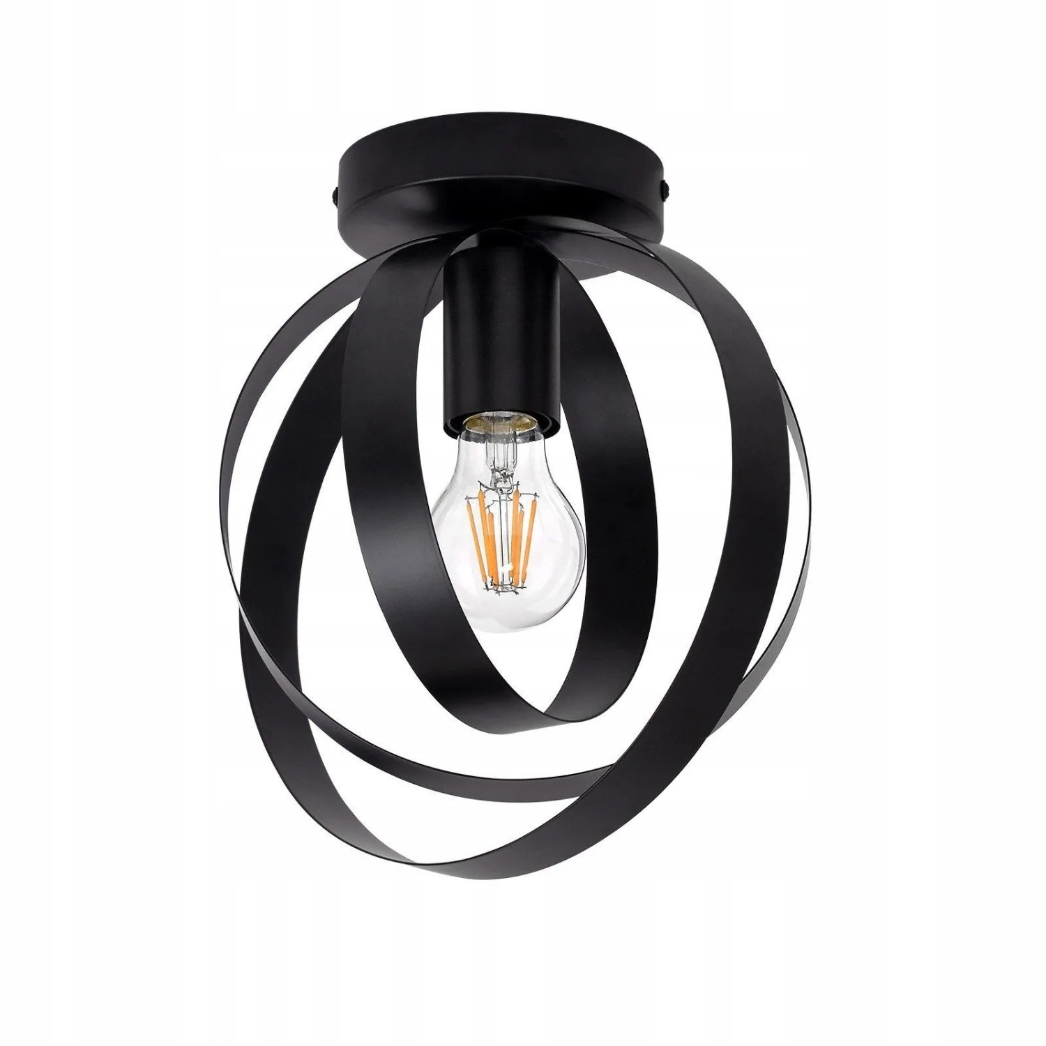 ZMH Deckenleuchte E27 Schwarz Industriedesign Metall 360° Schwenkbar Ø 24 c günstig online kaufen