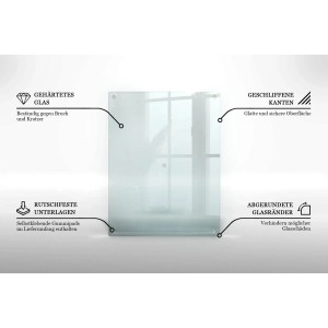 Tulup Schneidebrett Transparente Schneidebrett 52x40 cm Rechteckiges Schneidebrett Rutschfestes Schneidebrett Glas