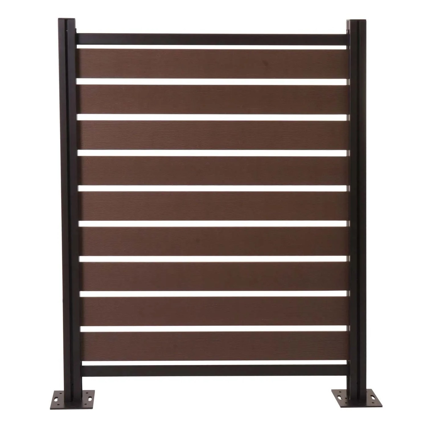 MCW Alu Mülltonnen-Zaun K57 Braun 130x110x6cm_8