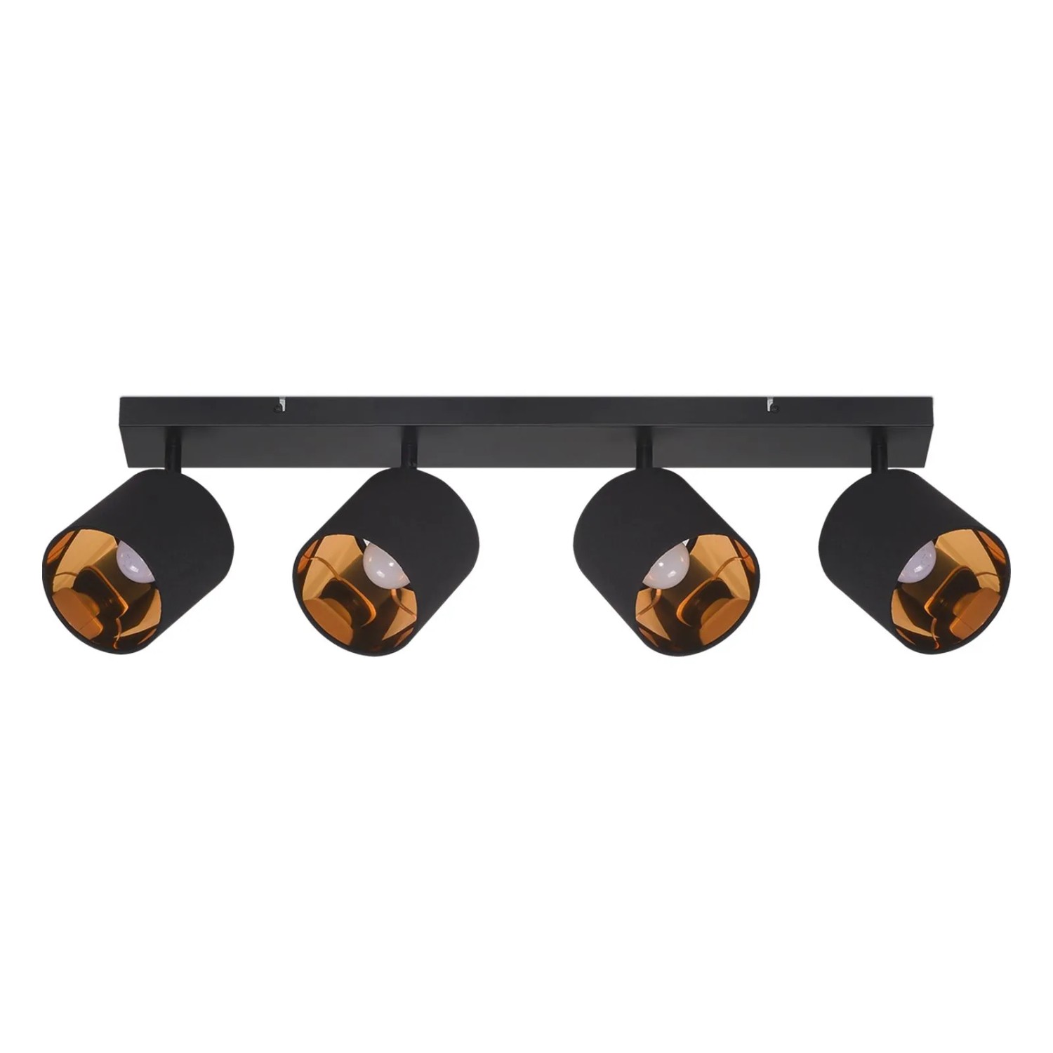 ZMH Deckenlampe Vintage Schwarz 4-flammig E14 Mit Stoffschirm Schwenkbar 350 Grad Max. 25W