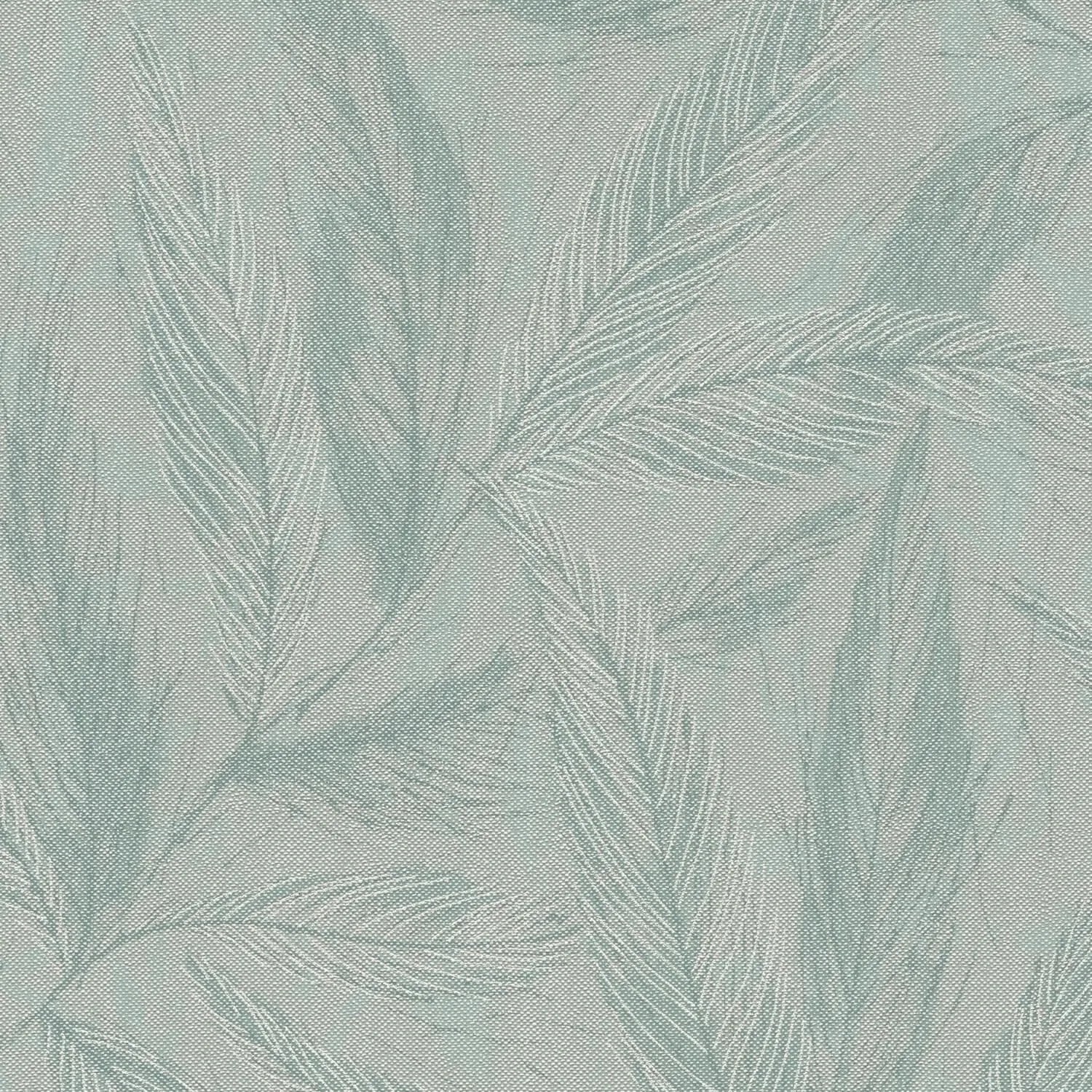 PROFHOME 790965-GU Florale Tapete Metallische Akzente Türkis Silber Grün 0,53 m x 10,05 m 5,33 m2