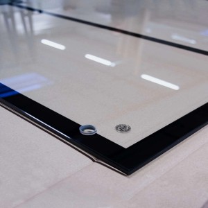 inova Glasschiebetür Satiniert 10 Felder 880 x 2035 mm Komplettset in Schwarz mit Stabgriff inkl. 2Seitiger Softclose