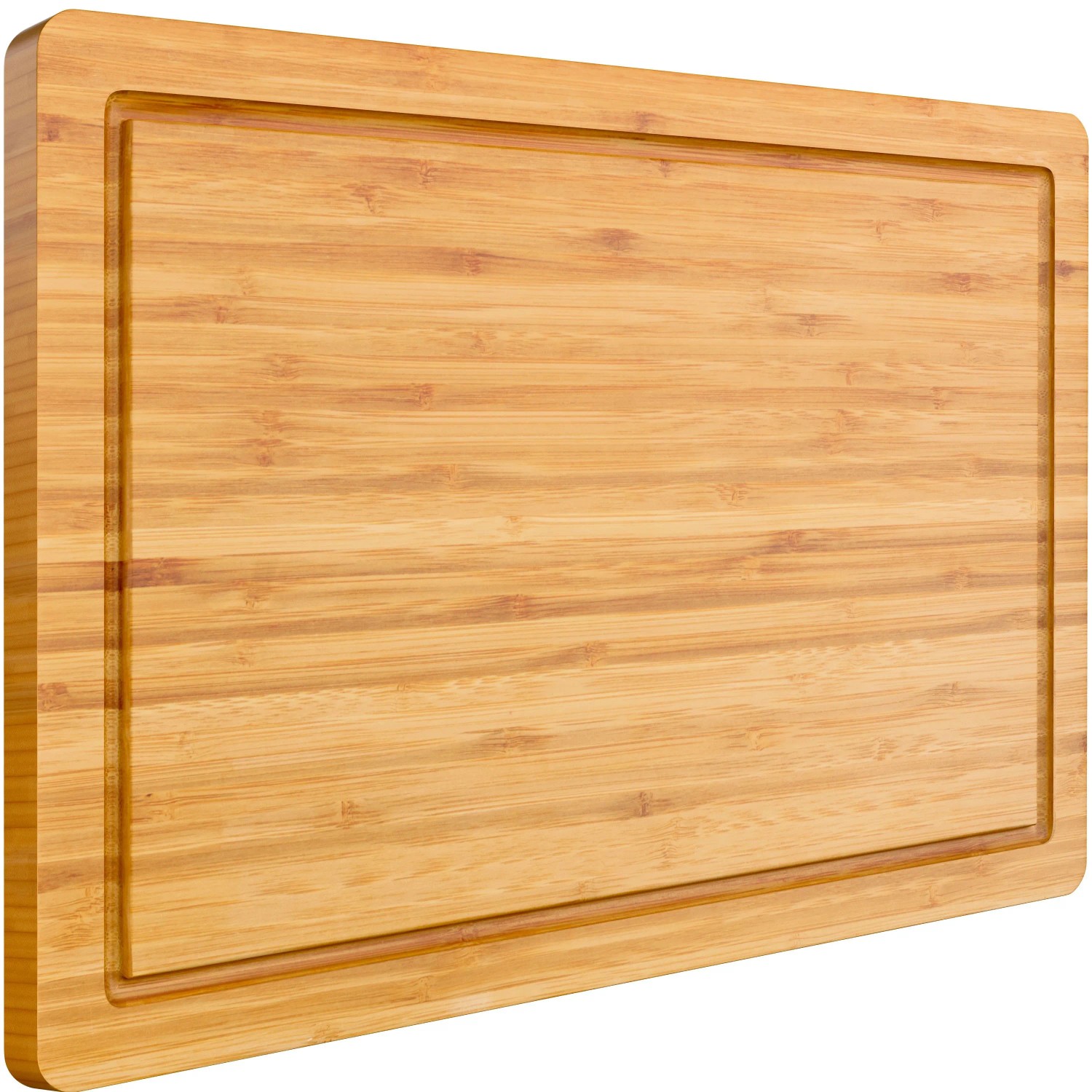 Blumtal Schneidebrett Bambus XXL mit Saftrille 45 cm x 30 cm x 2 cm
