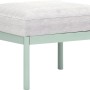 Hocker des Lounge-Sets Skipton: Mintfarbenes Gestell, beige Auflage. Ideal für Balkonmöbel.