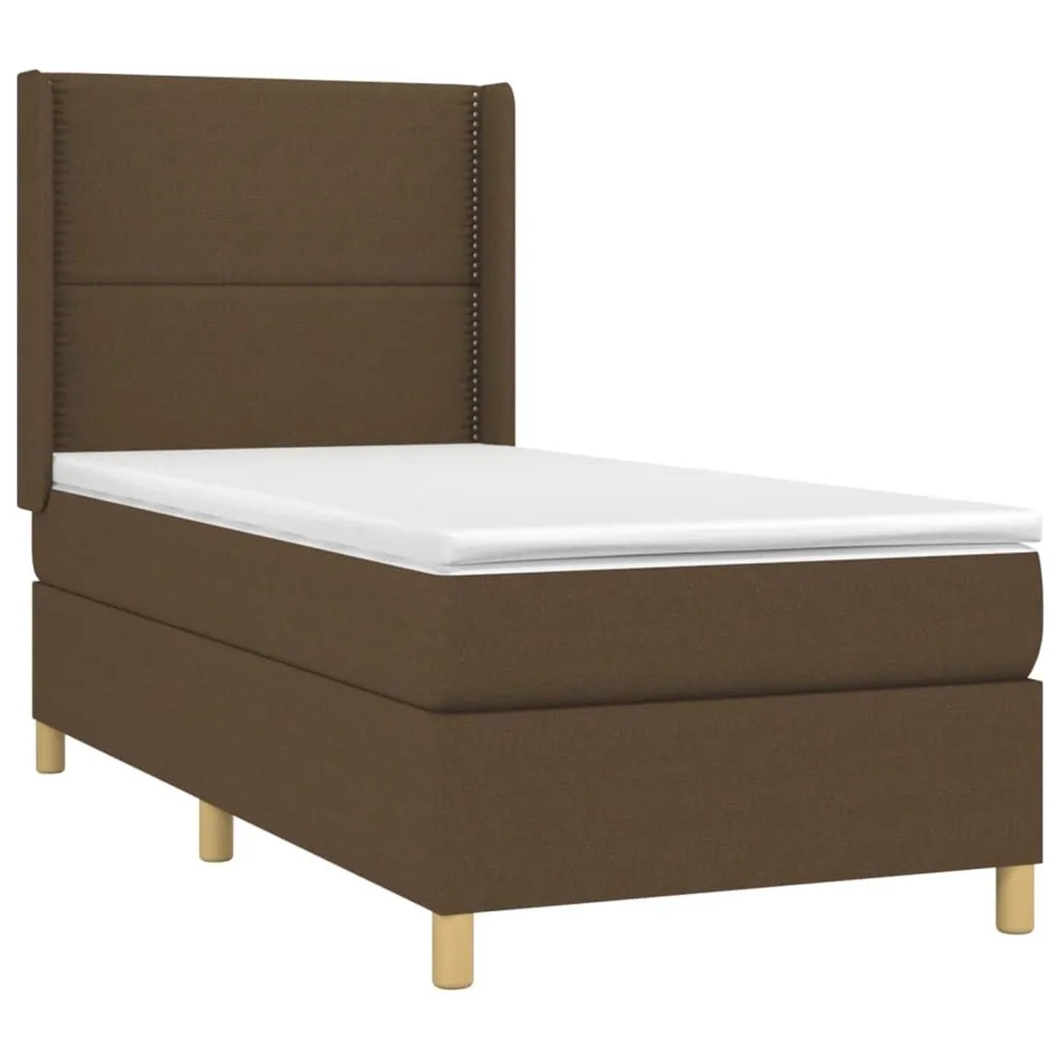 vidaXL Boxspringbett mit Matratze & LED Dunkelbraun 90x190 cm Stoff 3138760 günstig online kaufen