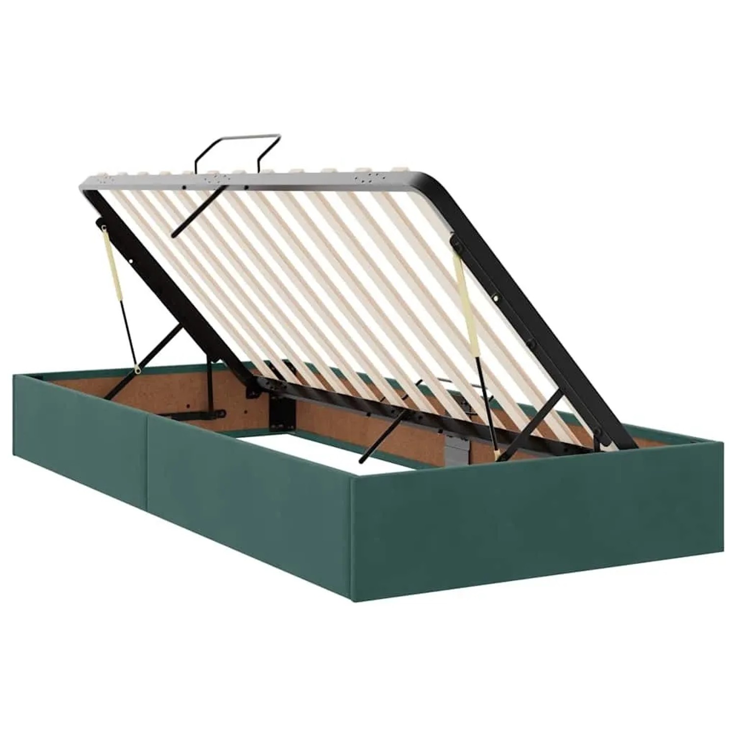 vidaXL Bett mit LED-Lichtleisten Dunkelgrün 200 x 200 cm Samt 3371618_8