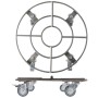 Anthrazitfarbener Wagner Pflanzenroller GH 0947, Ø 38 cm, mit Stahl-Tragfläche und vier Rollen.