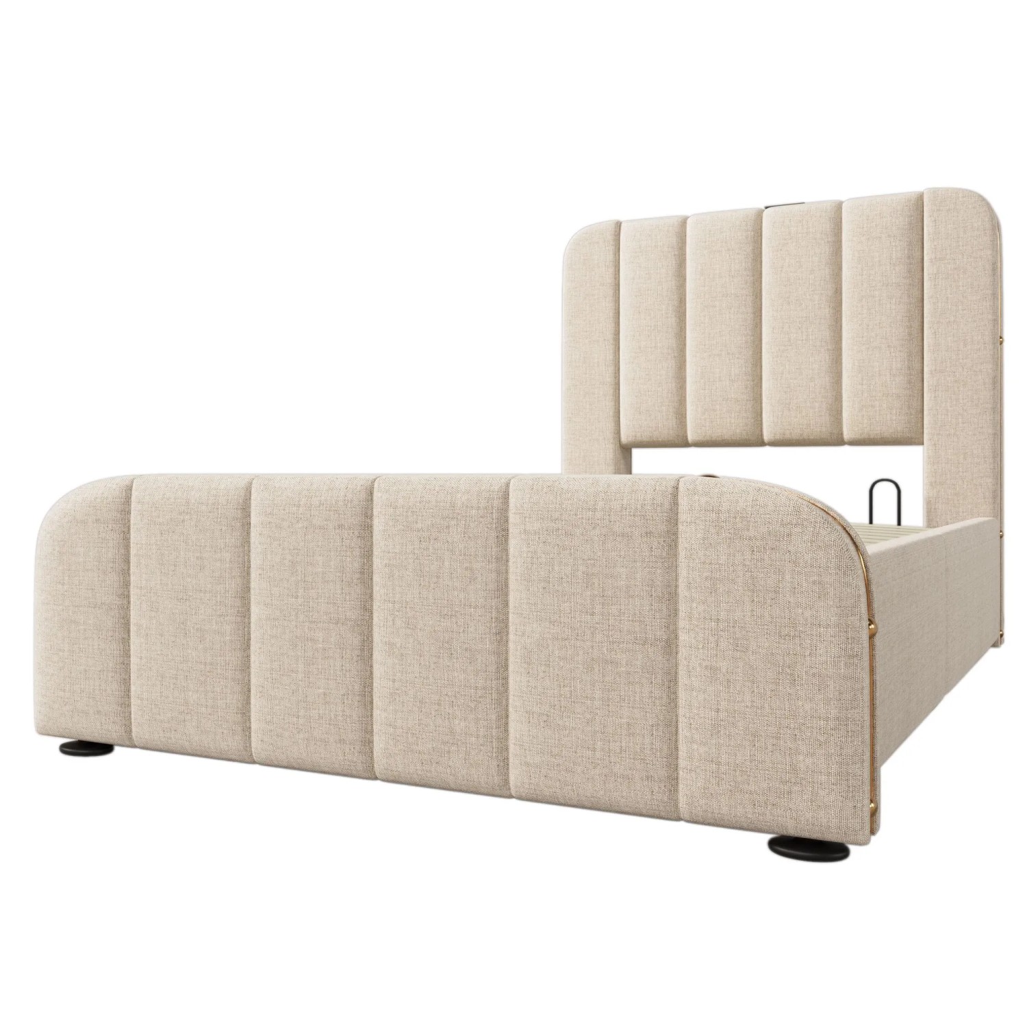 okwish Polsterbett 90×200 Einzelbett mit USB Type-C Ladefunktion ohne Matratze